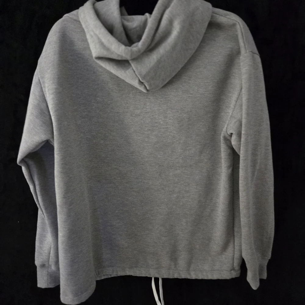 NWT sweatshirt w faux leather striped detail - Picture 6 of 6